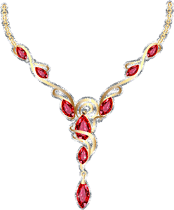 Gif animé bijoux collier rouge